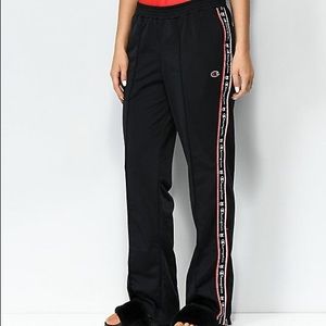 Champion Black&Red TapingTrackPants w/ ZipSides